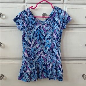 Lilly Pulitzer Blue and Purple Floral Kids Dress